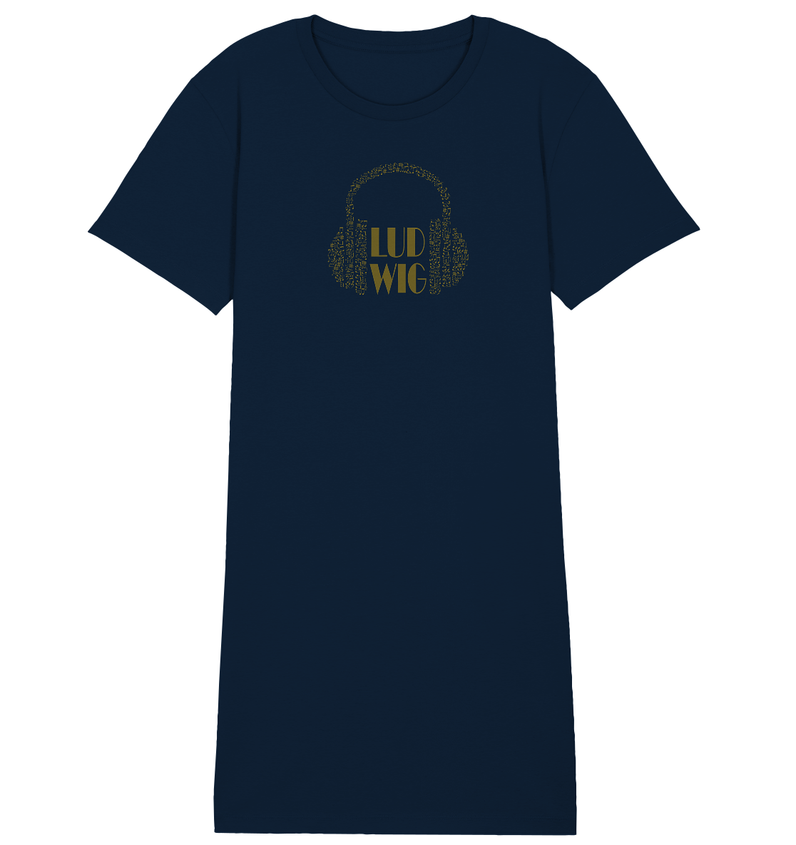 Ludwig let the music play, Ladies Organic Shirt Dress - LudwigvanB.