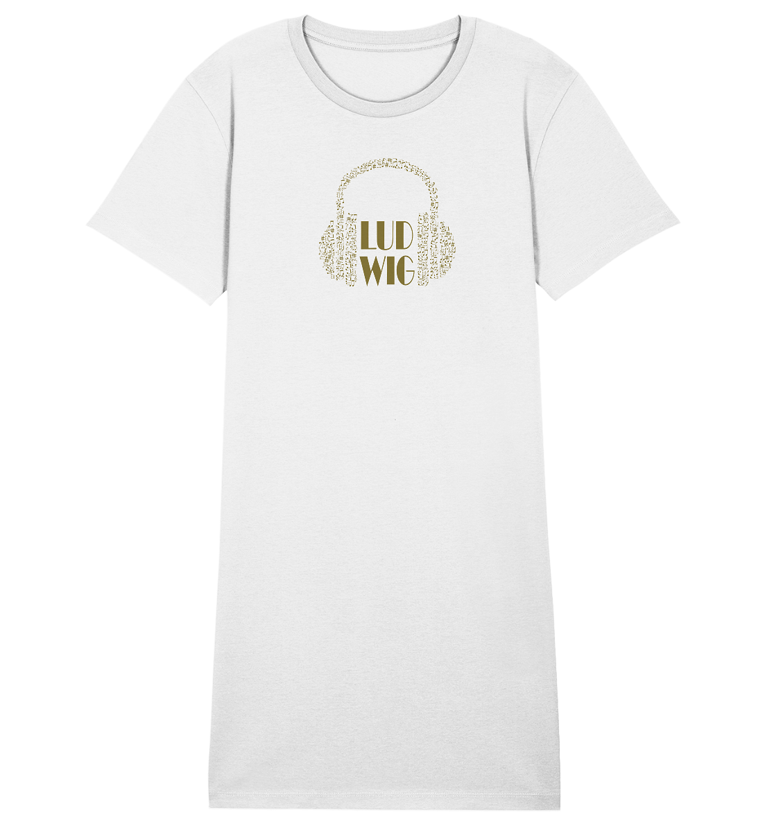 Ludwig let the music play, Ladies Organic Shirt Dress - LudwigvanB.