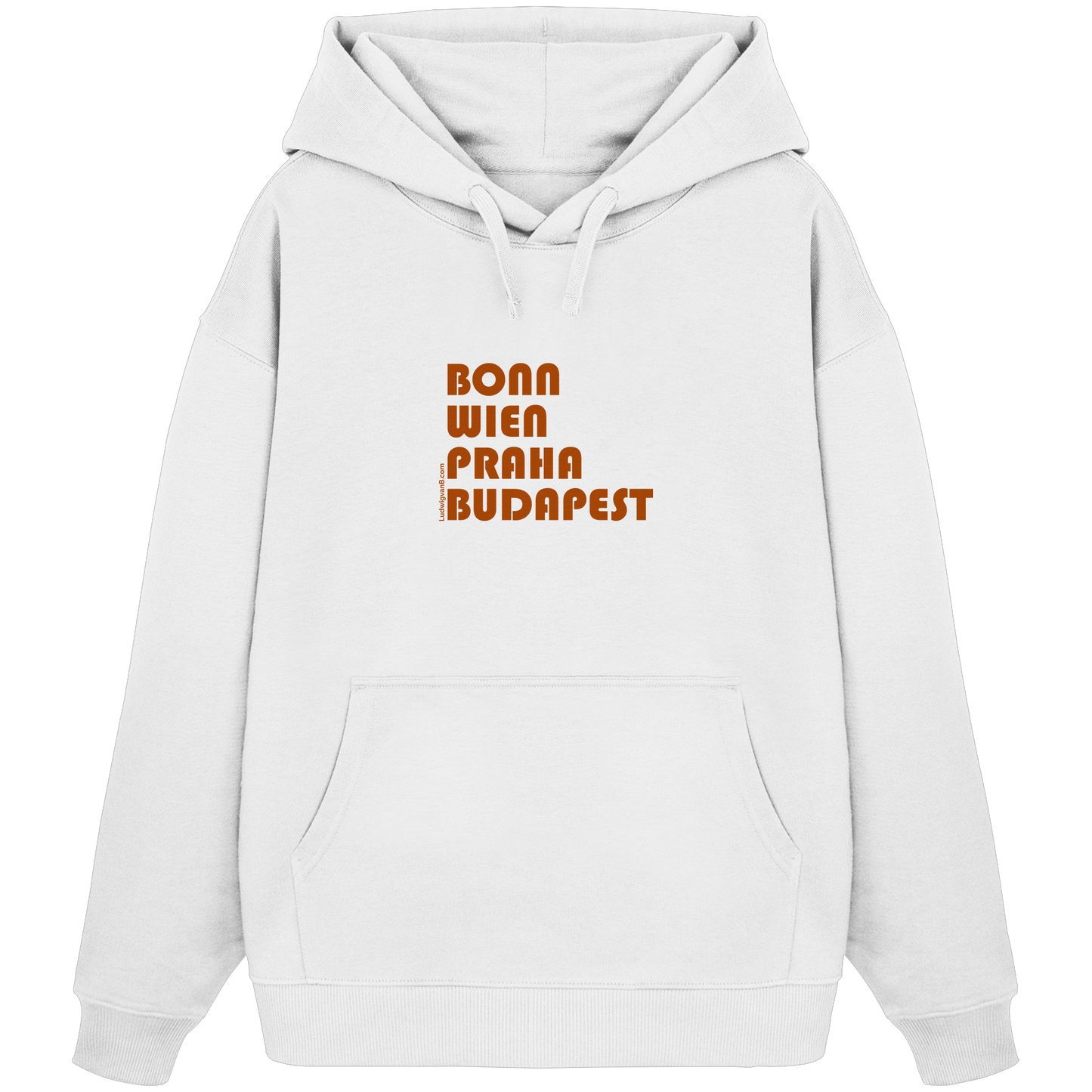 Organic Oversize Hoodie, unisex, Coffee cities of Europe - LudwigvanB.