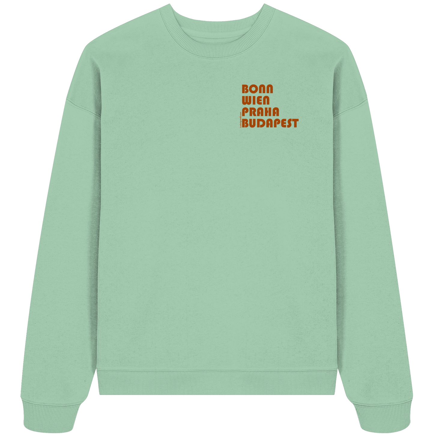 Organic Oversize Sweatshirt, unisex, Coffee cities of Europe - LudwigvanB.