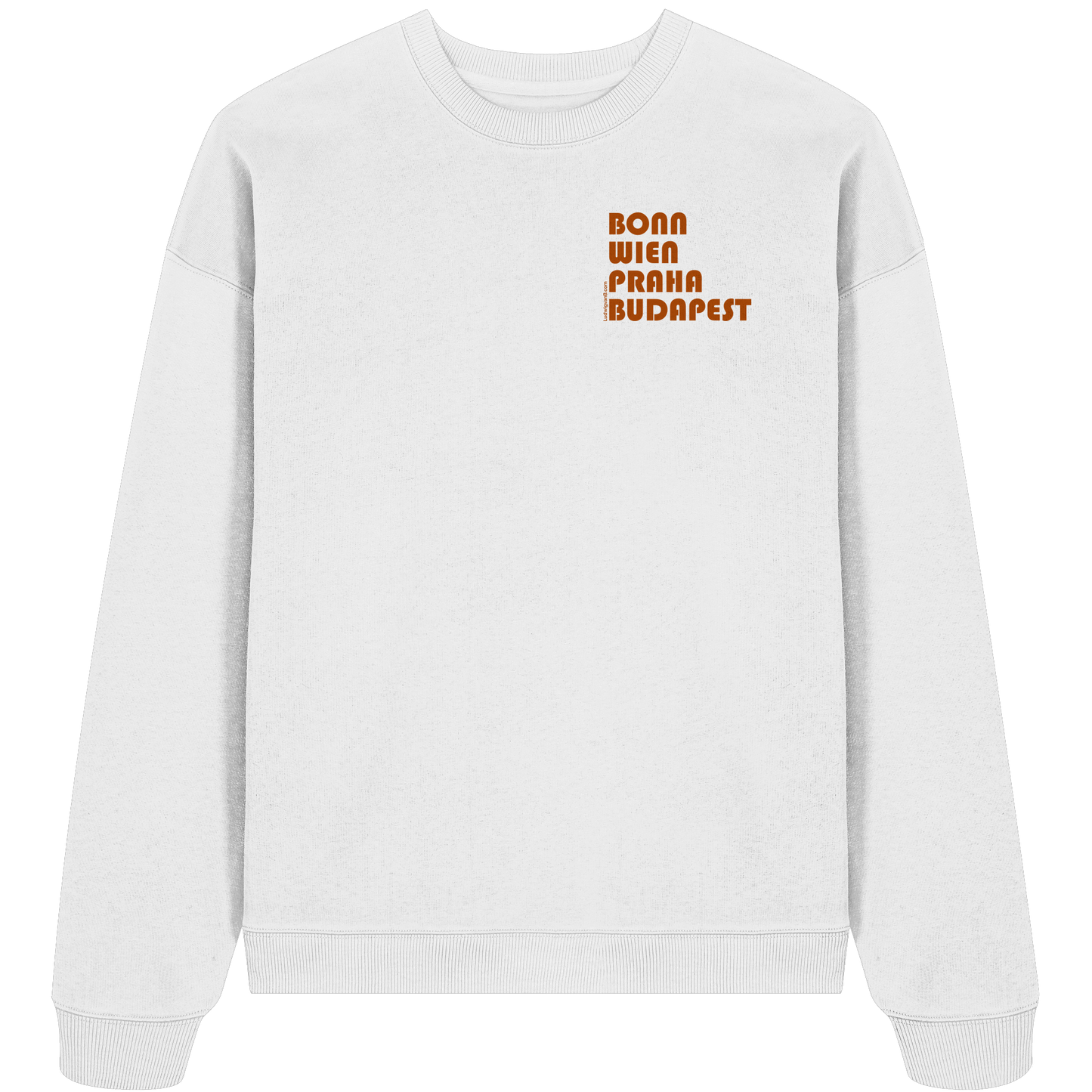 Organic Oversize Sweatshirt, unisex, Coffee cities of Europe - LudwigvanB.