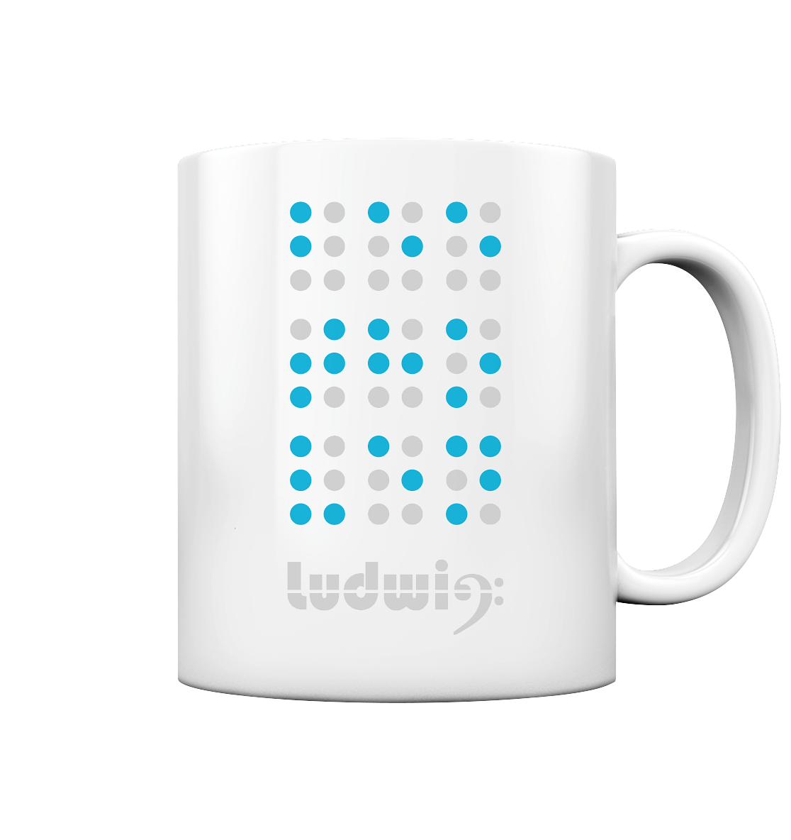 Tasse glossy Ludwig goes Braille - LudwigvanB.