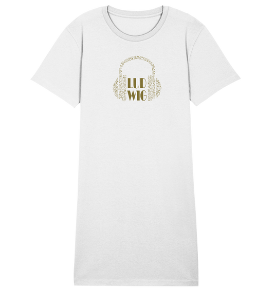 Ludwig let the music play, Ladies Organic Shirt Dress - LudwigvanB.