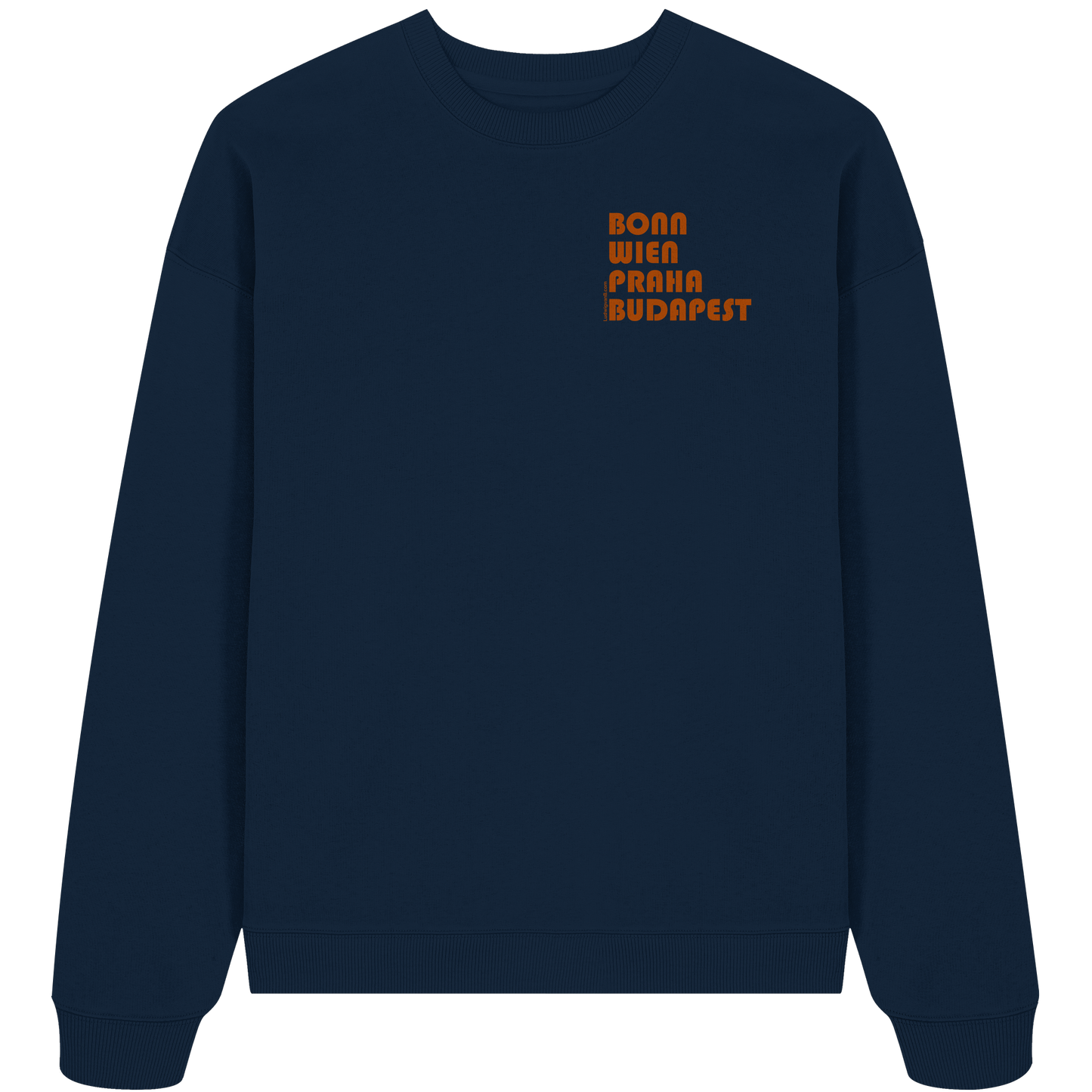 Organic Oversize Sweatshirt, unisex, Coffee cities of Europe - LudwigvanB.
